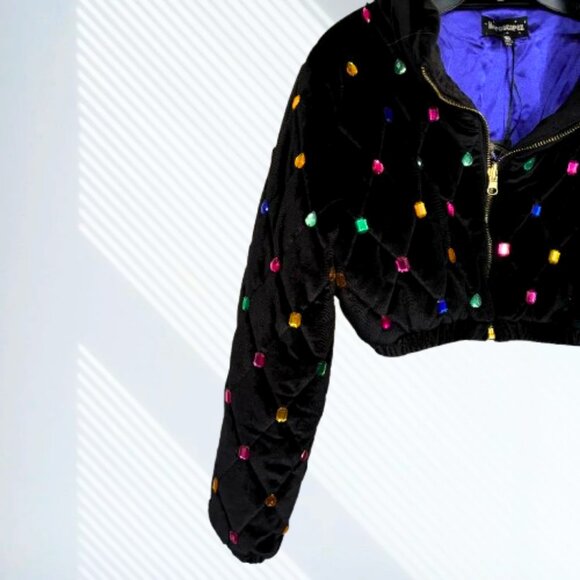 NWT Dolls Kill Horoscopez Sold Out Natural Wonder Bejeweled Puffer Jacket SZ M - Picture 6 of 16